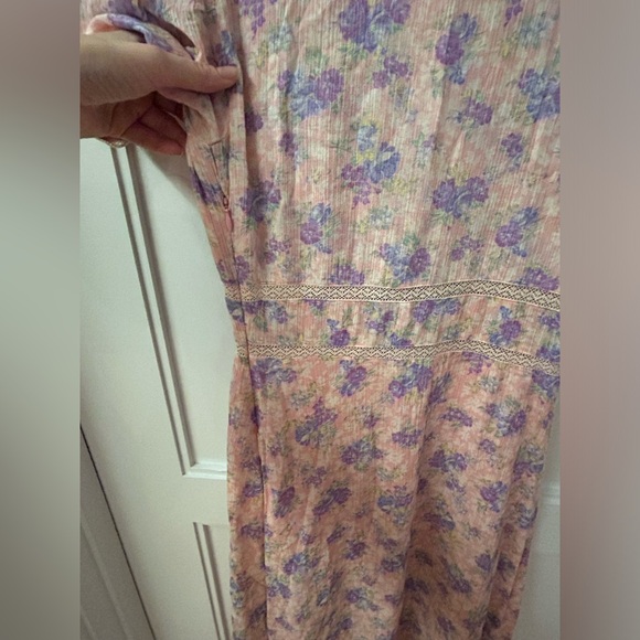 LoveShackFancy Floral Stacy Pink short sleeve Maxi Sz XS orig $475 - Picture 15 of 16